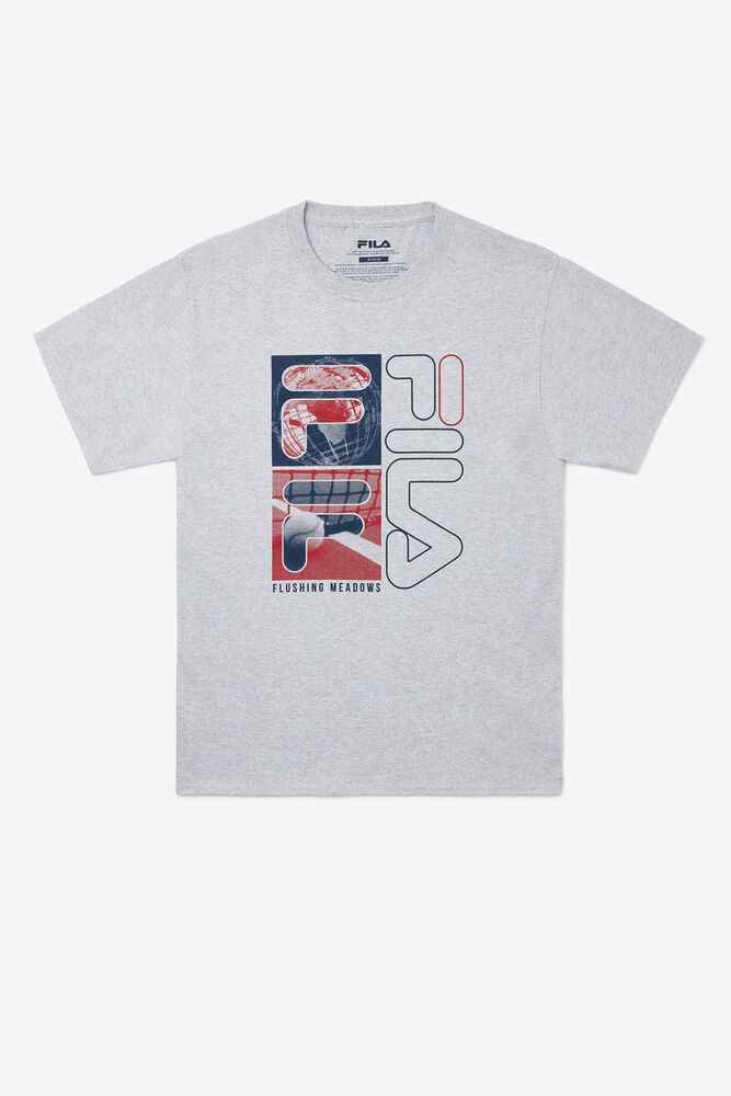 Fila T-Shirt Nyc Collage Mens Grey - India CAV-953826